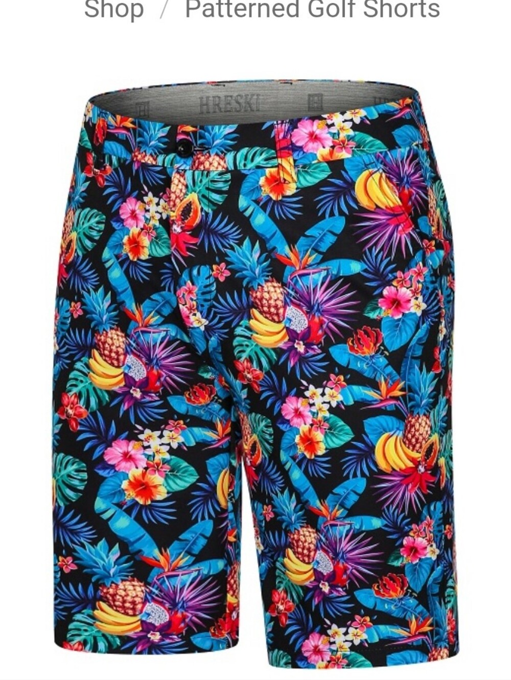 NWT Hreski Tropical Fruits Golf Shorts- Size 36